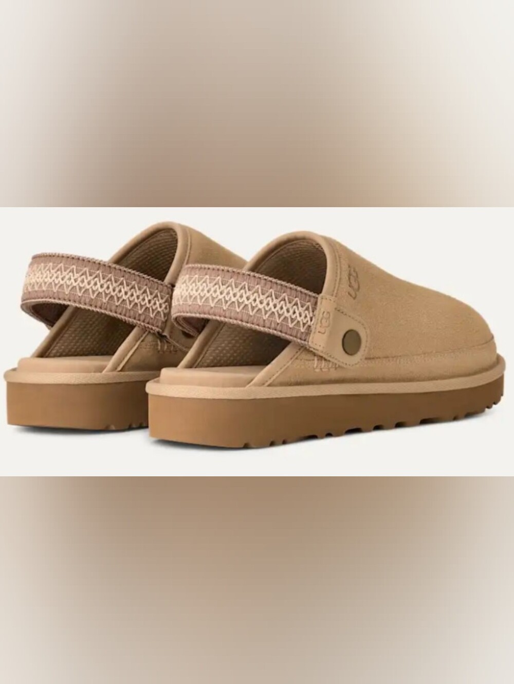 UGG Goldenstar UGGbraid Clog Chestnut  Slip-Ons Size 8 Used Great - Picture 2 of 13